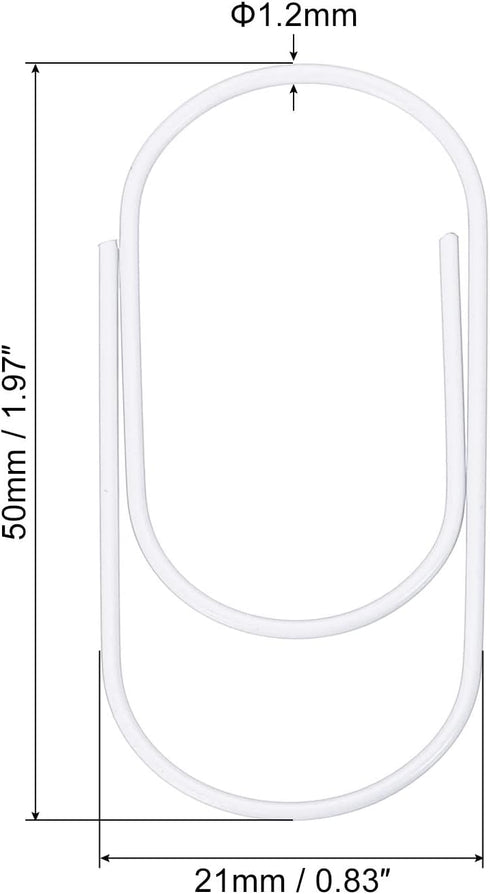 MECCANIXITY 30 Pcs Wide Paper Clip Coated Large Clips, 2 Inch White Bookmarks for Organizing Office Home