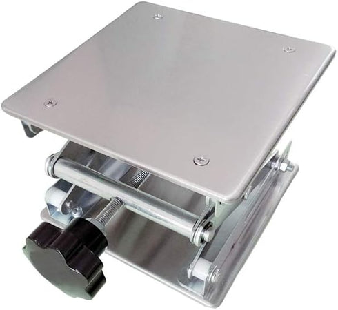 8" x 8" Stainless Steel Lab Jack Scissor Stand Platform, Expandable Lift Height Range 80mm-326mm, 50kg Support