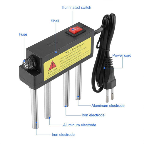 Generic Water Electrolyzer Test Kit, Home Water Quality Tester with Electrodes, Water Purity Measuring Tool