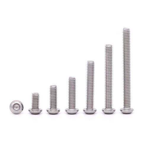 5/16-18 x 1-1/4" Hex Socket Button Head Cap Screws - 25 Pack, 304 Stainless Steel, Bright Finish