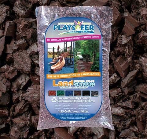 Swing-Sets, (40 LBS 1.55 Playsafer Rubber Mulch Nuggets Protective Flooring for Playgrounds, Play Areas