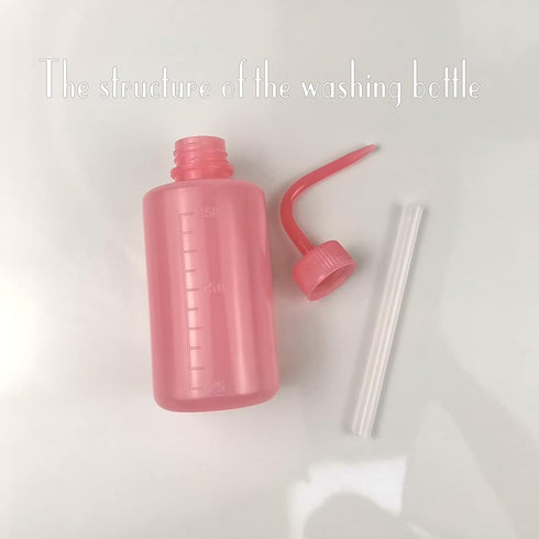 Professional 250ml Tattoo Wash Bottle 8oz (Pink), Narrow Mouth Squeeze Bottle for Medical Lab Irrigation