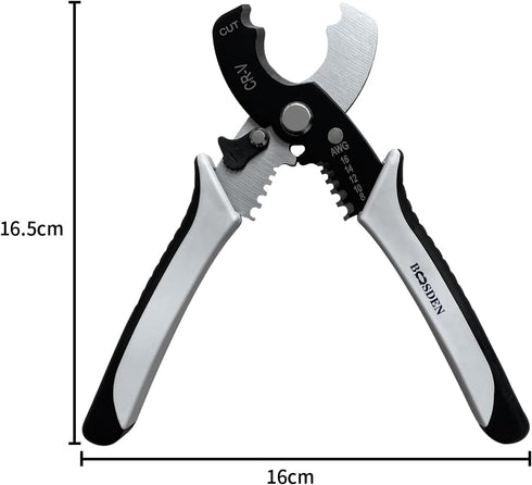 Wire Cutters Stripper, BOOSDEN 8 inch Cable Cutters, Precision Wire Stripper, Heavy Duty Cable Cutting Pliers