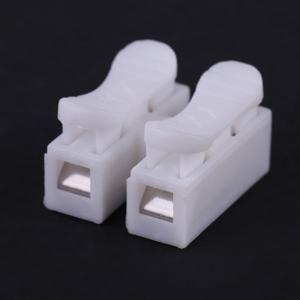 Push Quick Wire Cable Connectors, 50pcs 2 Pin Spring Wire Connectors for Lighting Electrical and Automotive Wiring