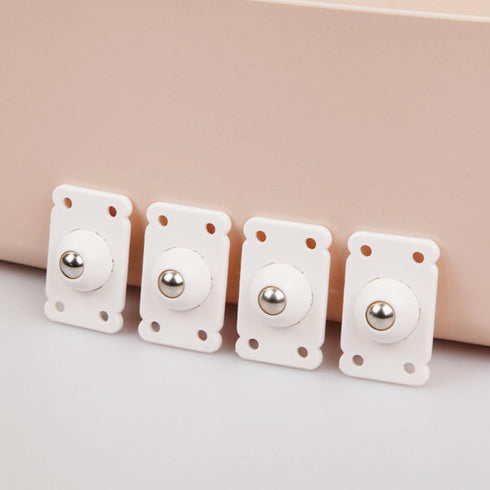 8pcs jojofuny Self-Adhesive Sticky Case Wheels Swivel Casters for Storage Boxes Rolling Cart Furniture Accessories