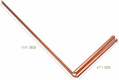 Spirit Hunter 99.9% Copper Dowsing Rod - 2pcs Divining Rods with Bag for Detecting Gold, Water, Ghost Hunting.