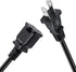 2-Pack Polarized USA Outlet Saver Power Extension Cord, 125V 10A, 2-Prong 2 Outlets, 1.6ft/50cm