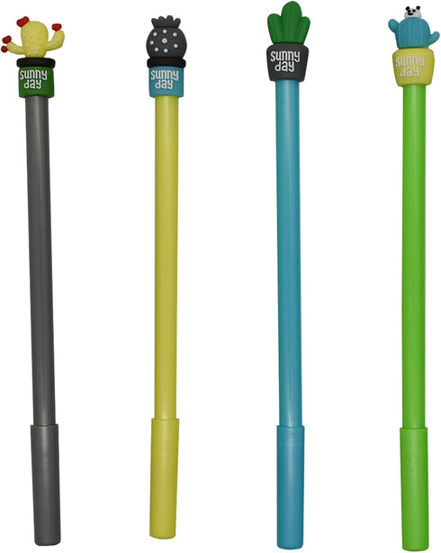 Maydahui 40PCS Cactus Gel Pen, Cute Cartoon Potted Plant Pens with Black Ink for School Home Office