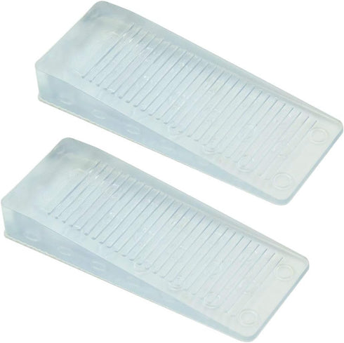Clear Wedge Door Stop - Non-Scratching Door Holder Stopper, Pack of 2