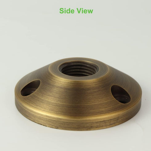 Sturdy Cast Brass Surface Mounting Plate, Low Voltage Landscape Lighting Accessories, Antique Bronze (2pcs)