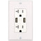 Baomain USB Outlet, Type A USB Wall Charger Outlet, Tamper Resistant, 3.1A 5VDC, 15A 120VAC, White