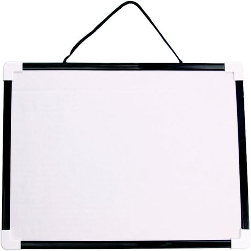 Magnetic Dry Erase Board VIZ-PRO, Children Drawing Board/Kids Writing Whiteboard, Black Plastic Frame, 12" x 8"