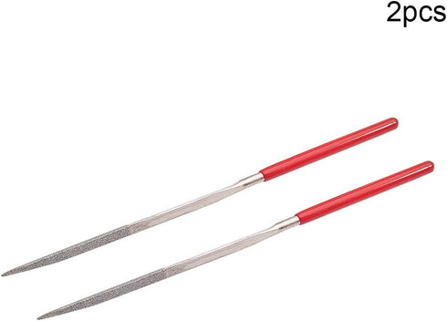 Utoolmart 2-Pieces Mini Diamond Needle File Set, 4mm x 160mm Triangle Files for Metal Glass Stone