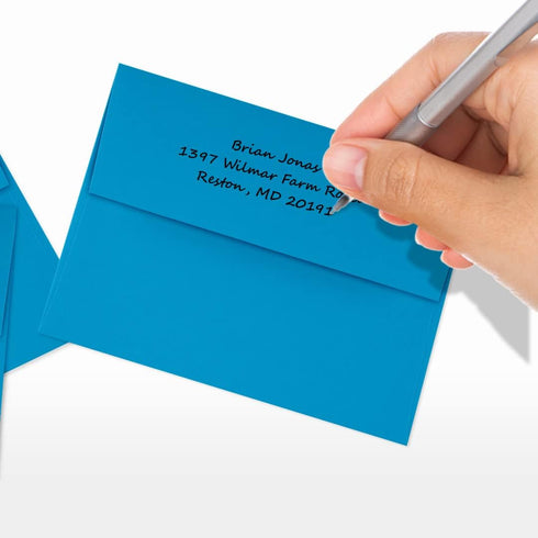 LUXPaper A2 Invitation Envelopes | 50 Qty | Peel & Press | 4 3/8" x 5 3/4" | Pool Blue | 80lb. Text