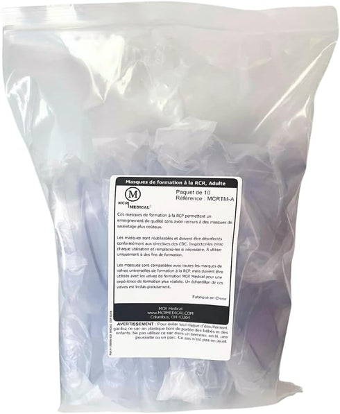 Pack 1 MCR Medical of Training CPR Rescue Masks, ADULT with Valves