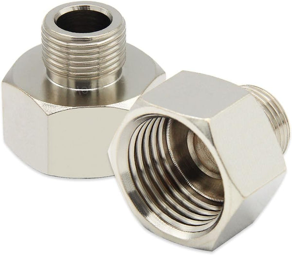 Hooshing 2PCS Faucet Hose Adapter, 1/2 Female to 3/8 Male Reducer Compression Brass Pipe Fitting with Washers