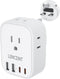 LENCENT US to UK Ireland Travel Plug Adapter, Type G Grounded Converter with 4 USB Chargers for USA to Dubai