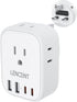 LENCENT US to UK Ireland Travel Plug Adapter, Type G Grounded Converter with 4 USB Chargers for USA to Dubai