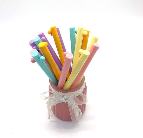 Balmy Pastel Ballpoint Pens, 4Pcs Comfortable Writing Pens, Black Ink Medium Point Gift Pens