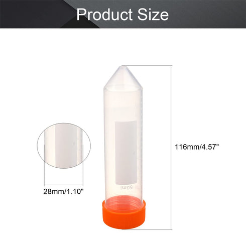 Othmro 50ml Conical Centrifuge Test Tubes with Random Color Screw Cap 50pcs, Lab Test Container Vial Test Tube Liquid Sample Storage Centrifuge Tube for Beads Yeast Specimen Sample Laboratory
