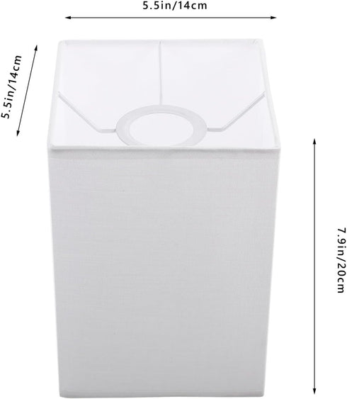 E27 5.5" 5.5" 7.8" Square Lamp Shade: Fabric Lampshade for Table & Floor Lamps - Square Replacement Lampshade