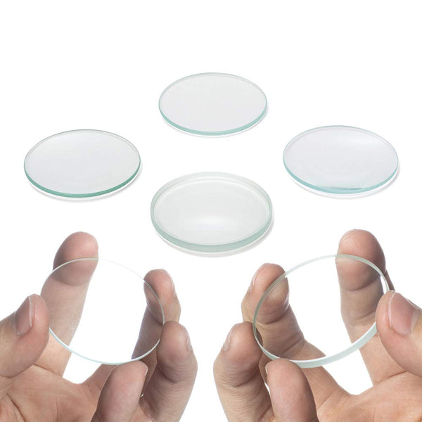 Amlong Crystal Premium Optical Glass Double Convex and Double Concave Lens Set, 50mm Diameter
