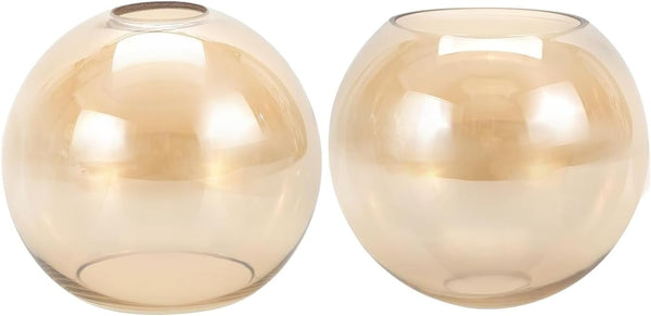2 Pack Amber Glass Shades Globes, Glass Lamp Shade Covers Replacements, 1.65