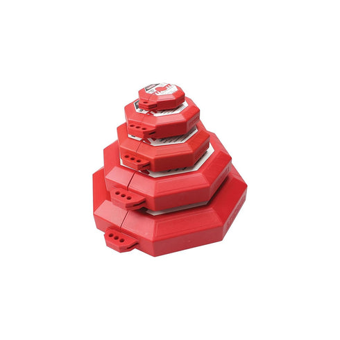Accuform KDD470 STOPOUT Gate Valve Lockout - Fits Valve Handle Diameter 1" to 2-1/2", Red