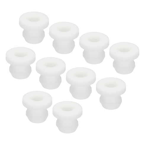 MECCANIXITY 20Pcs Snap Rubber Grommet Plug Mount, Dia 7mm ID 4.5mm Seal Anti-Scratch for Electrical Box Cable Pipe White