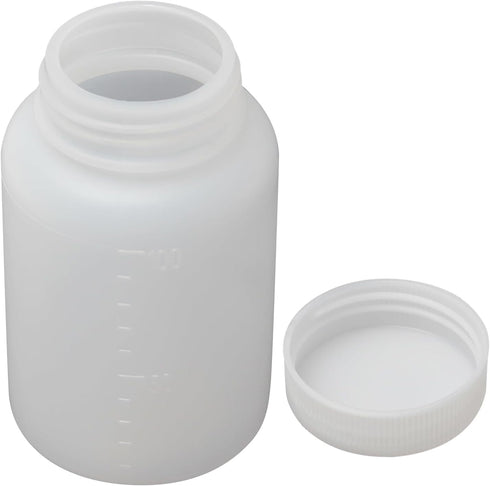 Bettomshin 5Pcs 100ml PE Plastic Bottles, Wide Mouth Lab Reagent Bottle with Graduated Scale