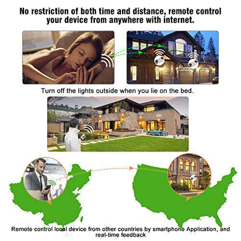 2 Packs eMylo Smart WiFi Light Switch Wireless Relay Switch Module Remote Control Home Automation Timers Compatible