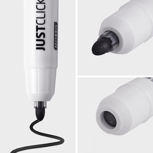 carrotez 12 Count Retractable Dry Erase Markers, Low Odor White Board Markers, Bullet Tip, Thick Barrel, Black