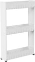 3 Lavish Home Tier Shelf Rolling Cart - Narrow-Space Kitchen or Bathroom Shelf Organizer Cart - Slim Slide-Out Storage