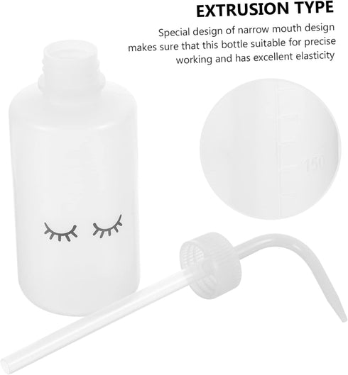 Eyelash Cleaning Tool, 4pcs Multi-function Plastic Bottles, Indoor Wash Bottle for Eyelashes, White