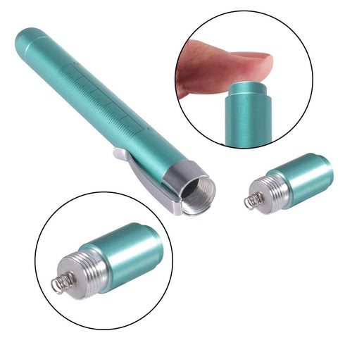 Aokin Pen Light with Pupil Gauge, Reusable LED Medical Penlight for Doctor Nurse, White Light, Teal and Rose Gold
