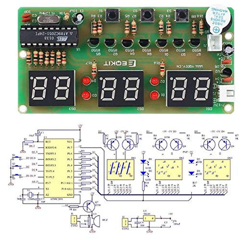 Lufasa 5pcs C51 6-Digital Clock DIY Soldering Kit Electronice Clock Kit Great School Science Practice Project Tool