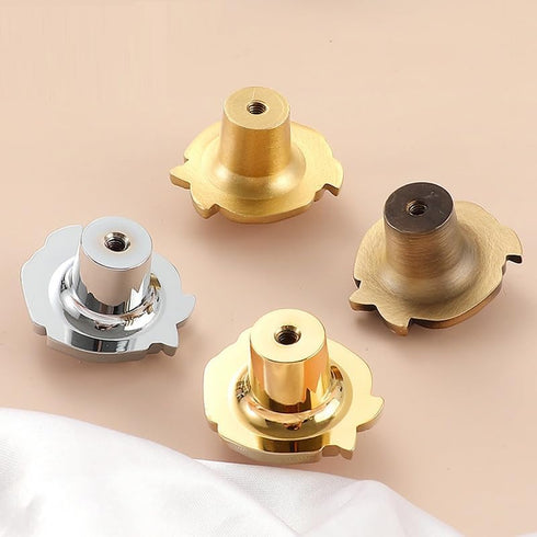 SANCHAKOU 2 Pack Cabinet Furniture Knobs Brass Wardrobe Rose Handle Single Hole Drawer Shoe Cabinet Bedside Table