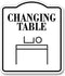 CHANGING TABLE ELEGANT WHITE Aluminum Composite Sign 8.5 x 10 inches