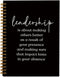 Leadership Definition Notebook Journal, Best Gifts for Work Office School, Black Hardcover Spiral Notebook
