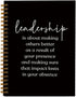 Leadership Definition Notebook Journal, Best Gifts for Work Office School, Black Hardcover Spiral Notebook