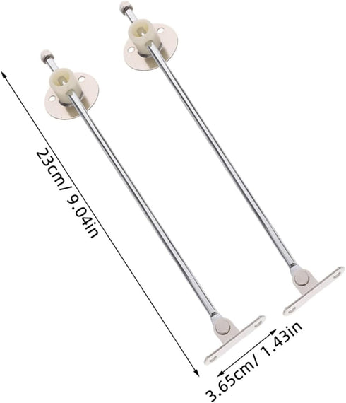 2pcs KALLORY Metal Lid Support Hinges for Flap Door, Heavy Duty Cabinet Stay Hinges with Screws, Kitchen and Bedside