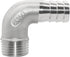 Joywayus Stainless Steel Hose Fitting, 90 Degree Elbow, 5/8" Barb x 1/2"NPT Male Pipe for Water/Fuel/Air