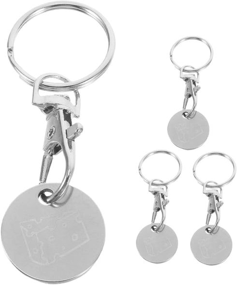 Elegant Shopping Trolley Removable Key Stainless Steel Shoing Trolley Token Keyring for