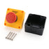 Baomain Red Sign Emergency Stop Switch, 660V Weatherproof Push Button Switch with Box