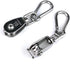 2PCS 304 Stainless Steel Single Pulley Block M15, Wire Rope Crane Pulley Block with 2PCS Spring Snap Hook.