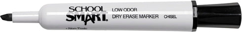 School Smart Dry Erase Marker, Low Odor, Chisel Tip, Black, 40 lb - 24 Inches x 1000 Feet, Pack of 12, White by School Smart