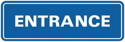 Standard Entrance Door/Wall Sign - Large Blue