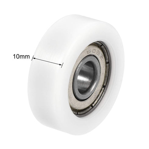uxcell 608ZZ Ball Bearing Guide Pulley Roller Round Wheel, 8x30x10mm, Double Metal Shielded, 4pcs