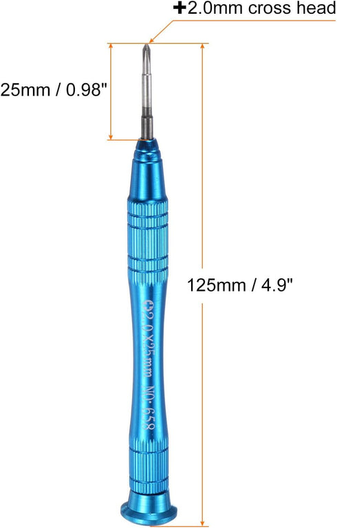 Precision Phillips Screwdriver 2.0x25mm Magnetic Cross Head Mini Pen Style Screw Driver with Non-slip Handle for Eyeglasses Watch Laptop Electronic, Blue
