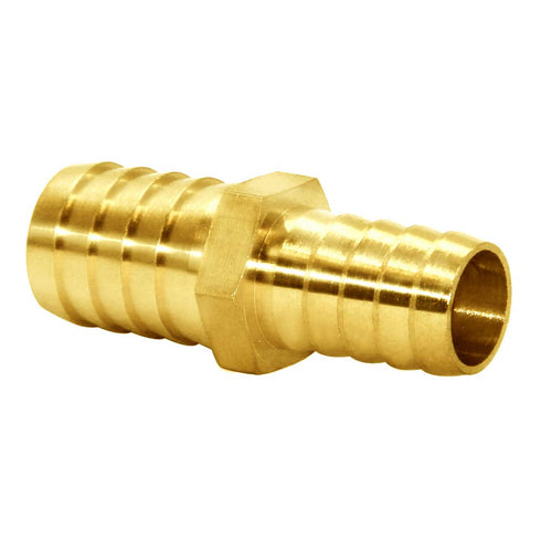 Joywayus Hose Barb Reducer 5/8" to 3/4" Barb Fitting Reducing Splicer, Hex Union Brass Fitting for Water/Fuel/Air